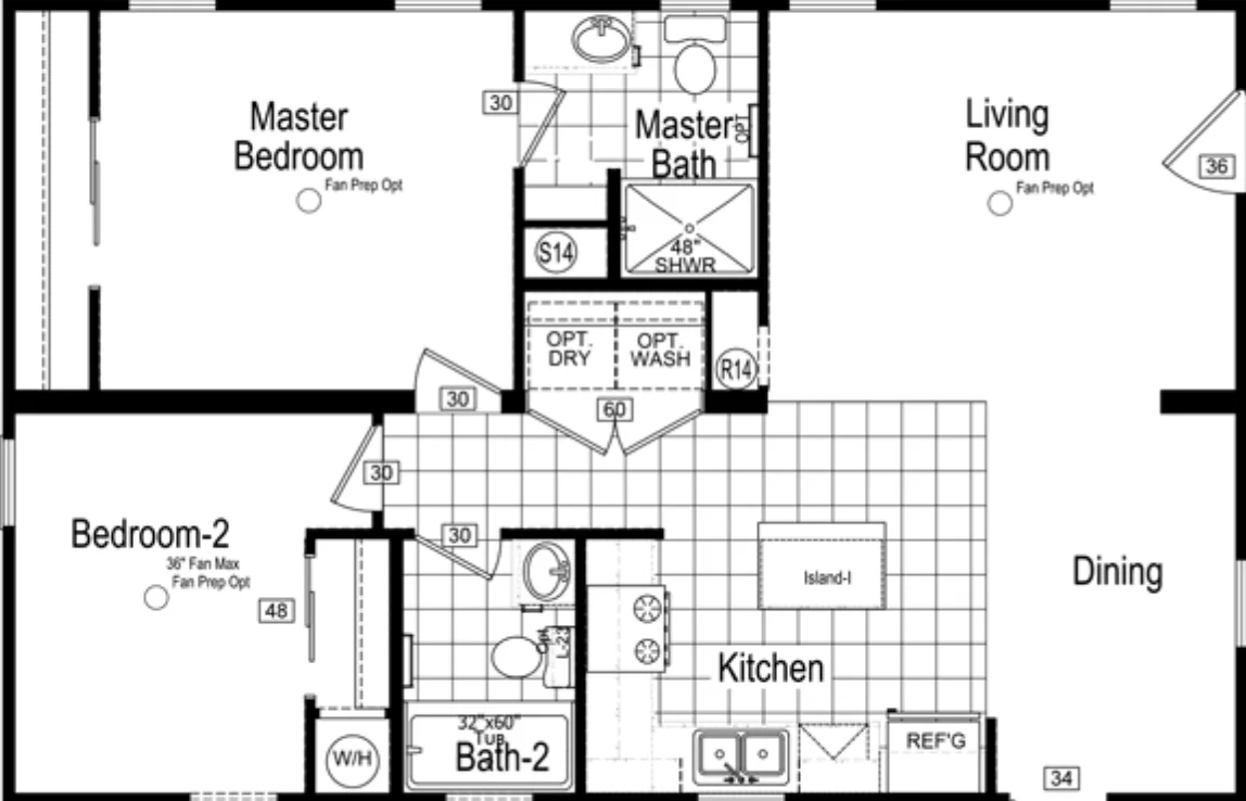 Oak park floor plan home features